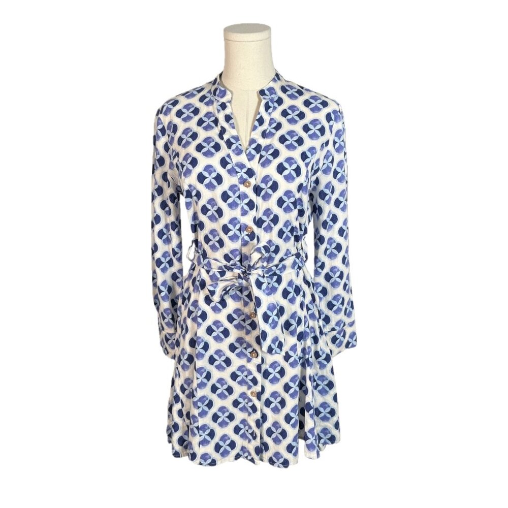 Zara Button Front Linen Blend Shirtdress Size XS